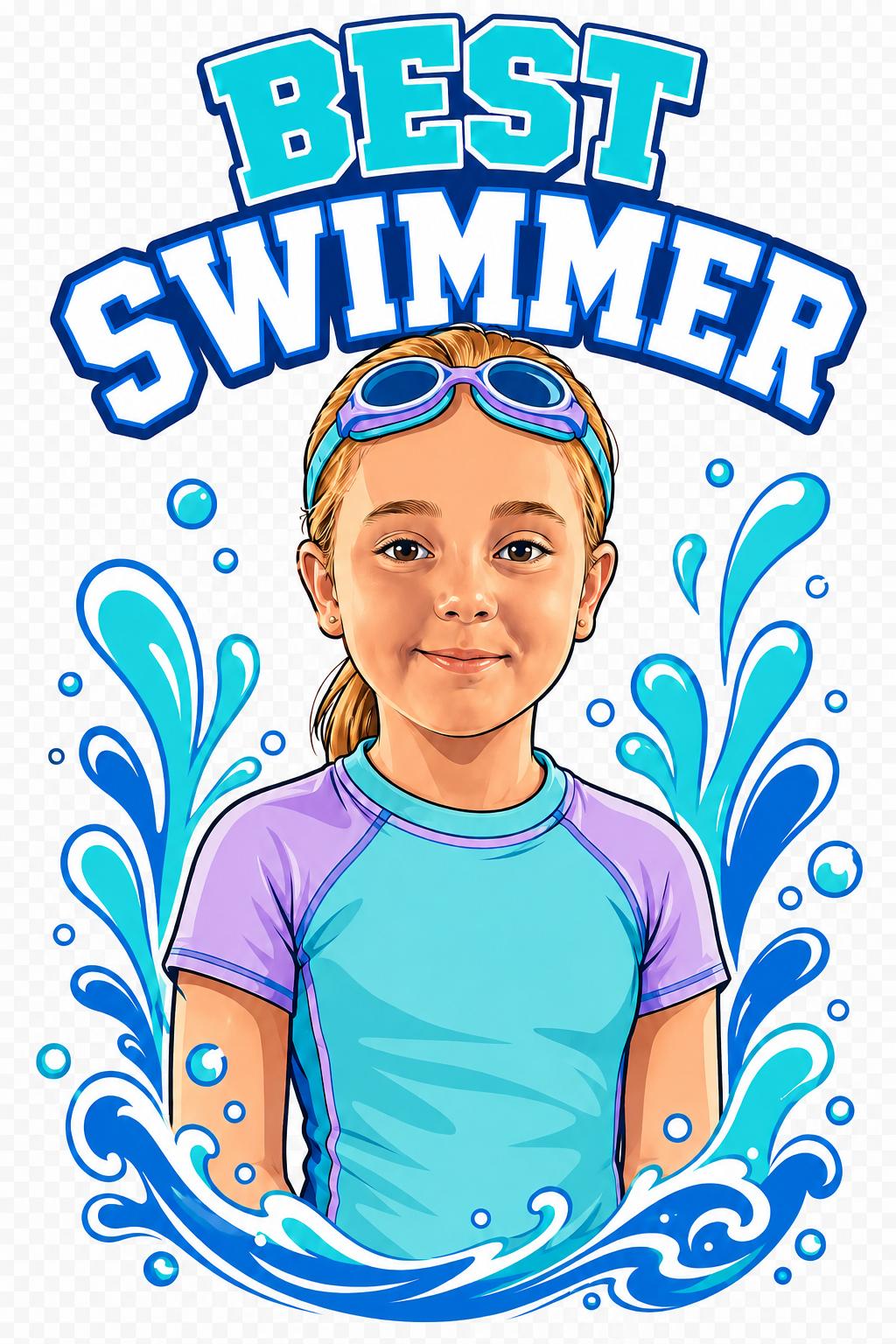 Best Swimmer baskı tasarımı