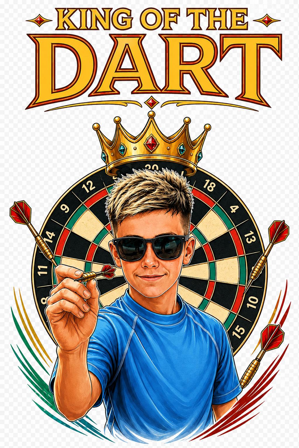 King of the Dart baskı tasarımı
