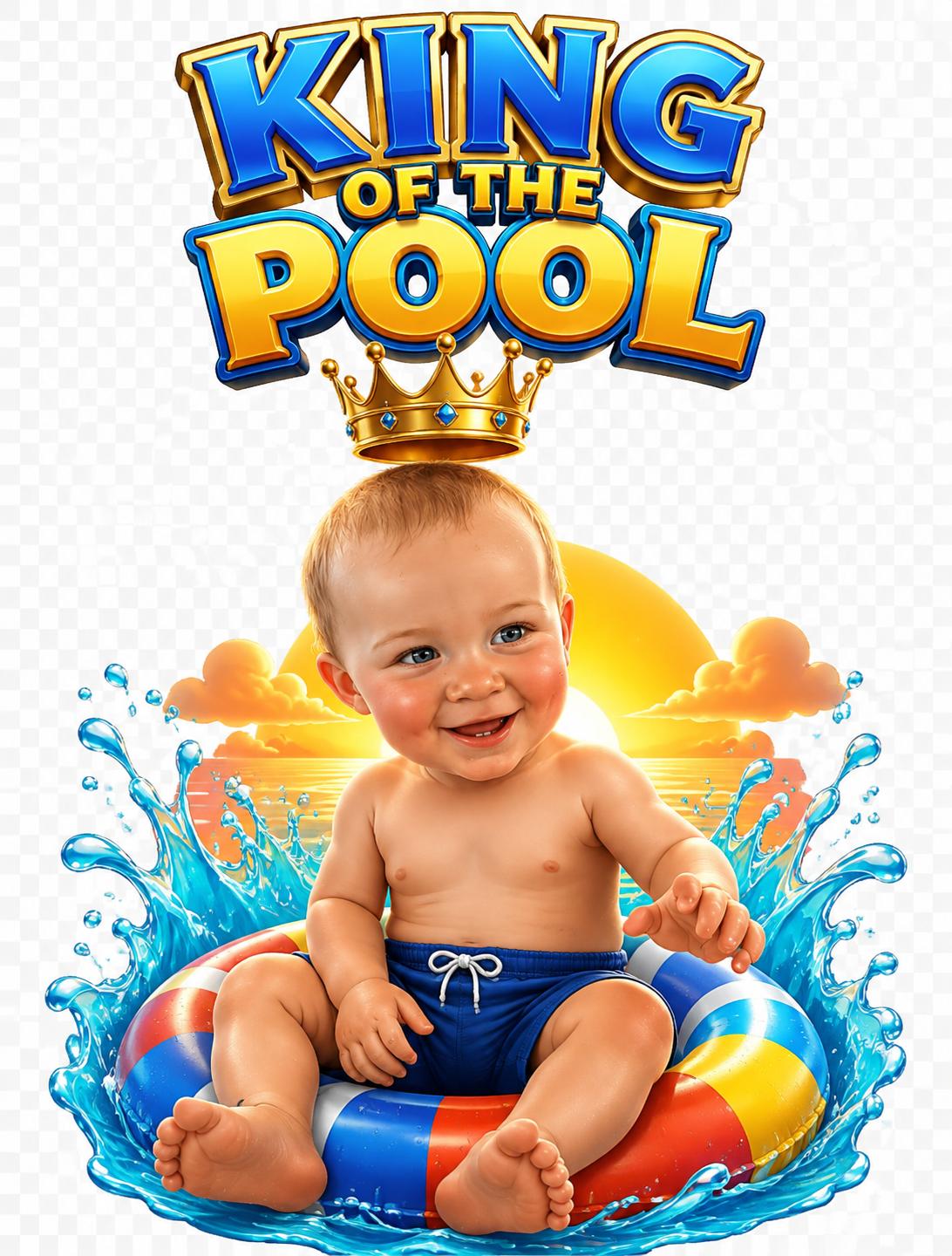 Baby King of the Pool baskı tasarımı
