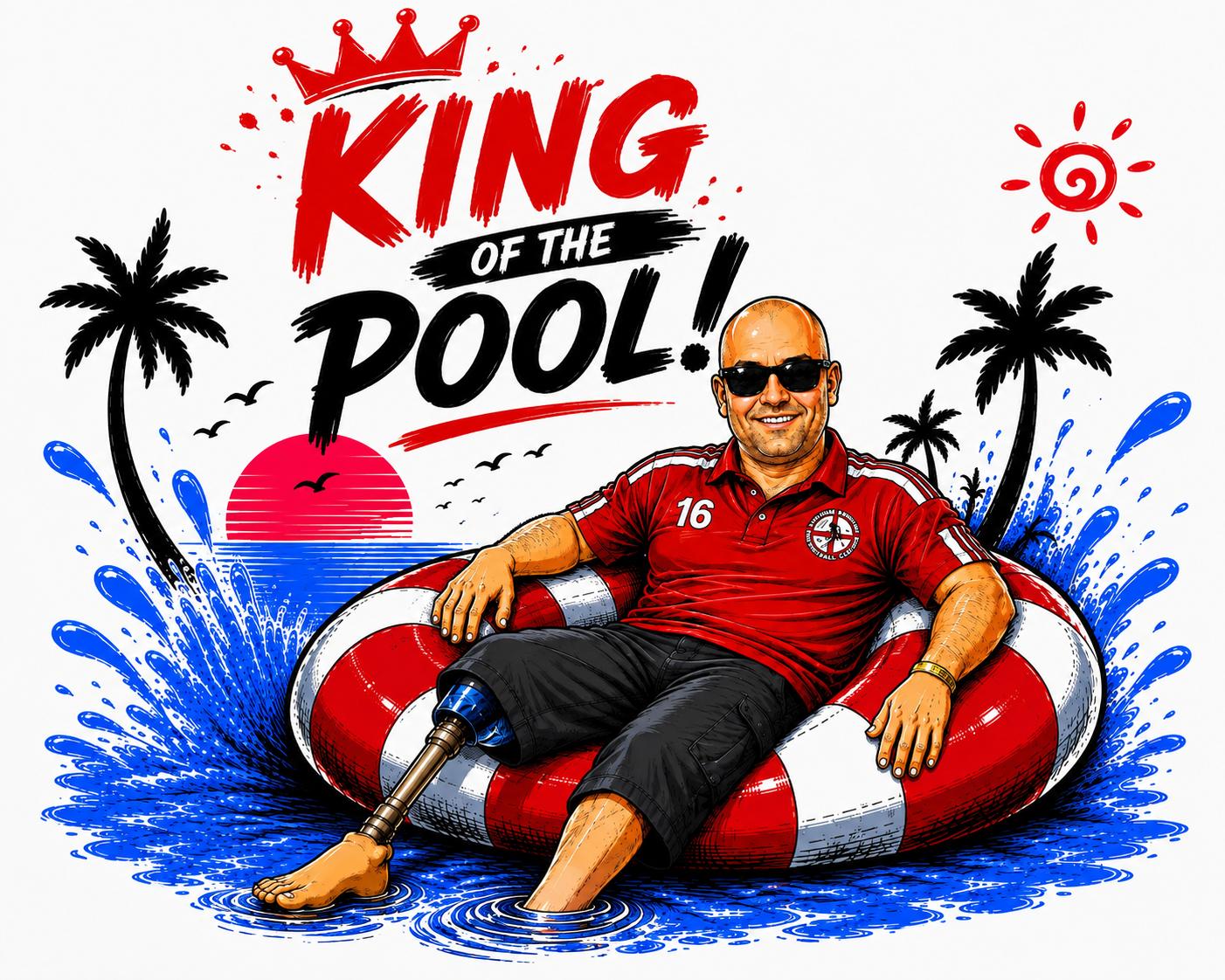 King of the Pool — Red baskı tasarımı